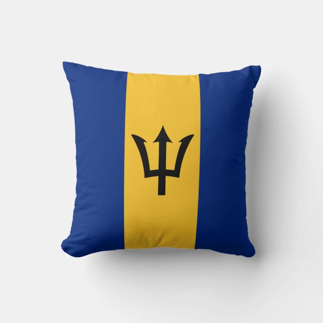 Flag of Barbados Throw Pillow (Front)