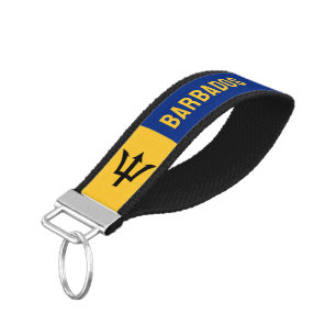 Flag of Barbados Wrist Keychain