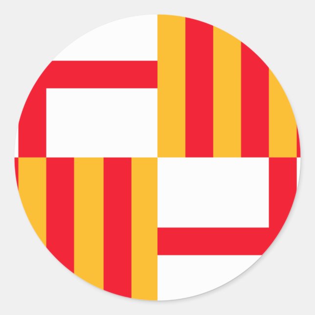 Flag of Barcelona Classic Round Sticker (Front)
