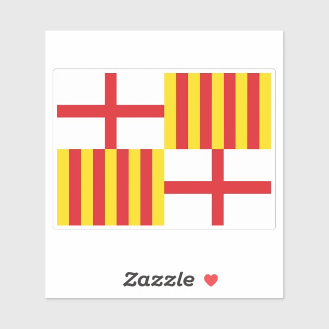 Flag of Barcelona Sticker (Sheet)