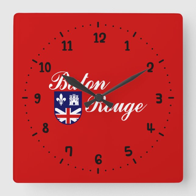 Flag of Baton Rouge, Louisiana Square Wall Clock (Front)