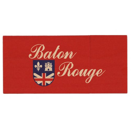 Flag of Baton Rouge Louisiana Wood USB Flash Driv Wood Flash Drive