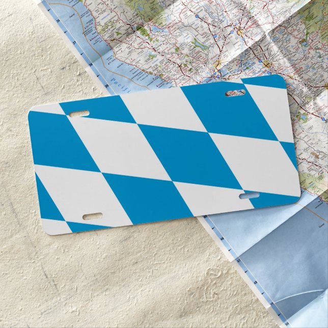 Flag of Bavaria, GERMANY License Plate (In Situ)