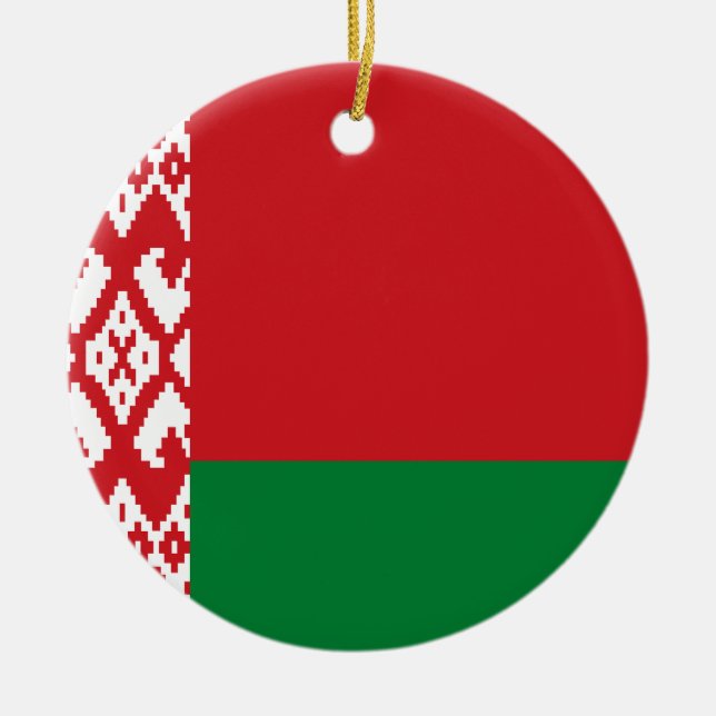 Flag of Belarus Ceramic Ornament (Front)