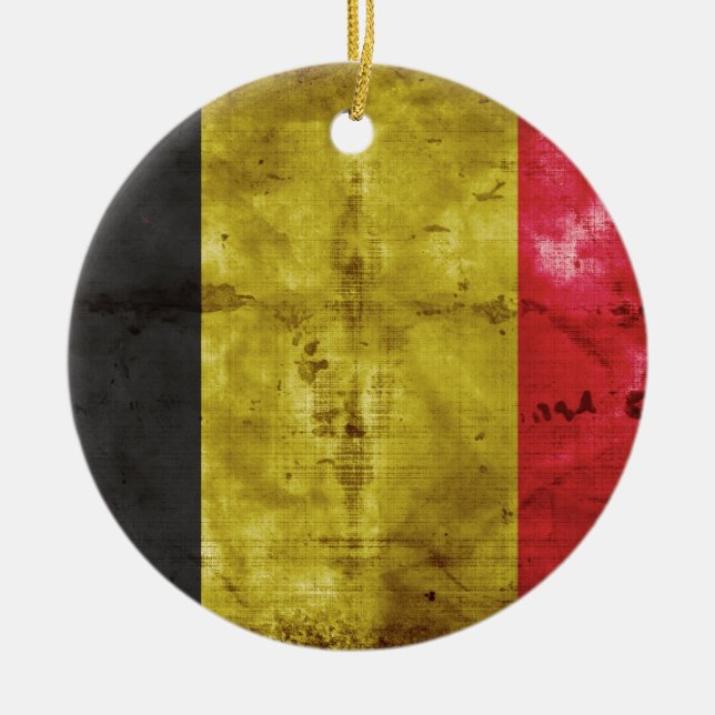 Flag of Belgium Ceramic Ornament (Front)