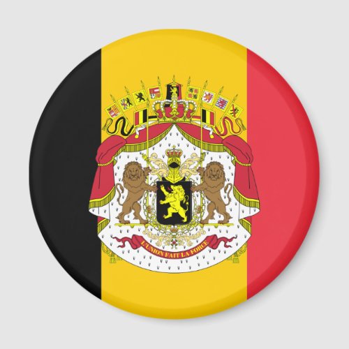 Flag of Belgium Coat of Arms Fridge Magnet