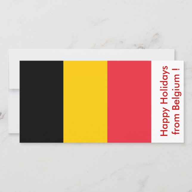 Flag of Belgium, Happy Holidays from Belgium Holiday Card (Front)