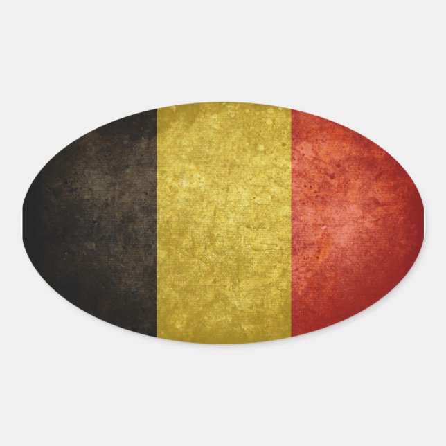 Flag of Belgium Oval Sticker (Front)