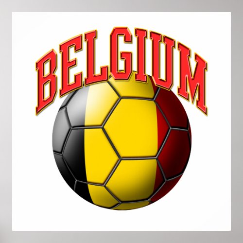 Flag of Belgium Soccer Ball Poster