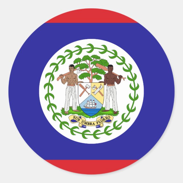 Flag of Belize Classic Round Sticker (Front)