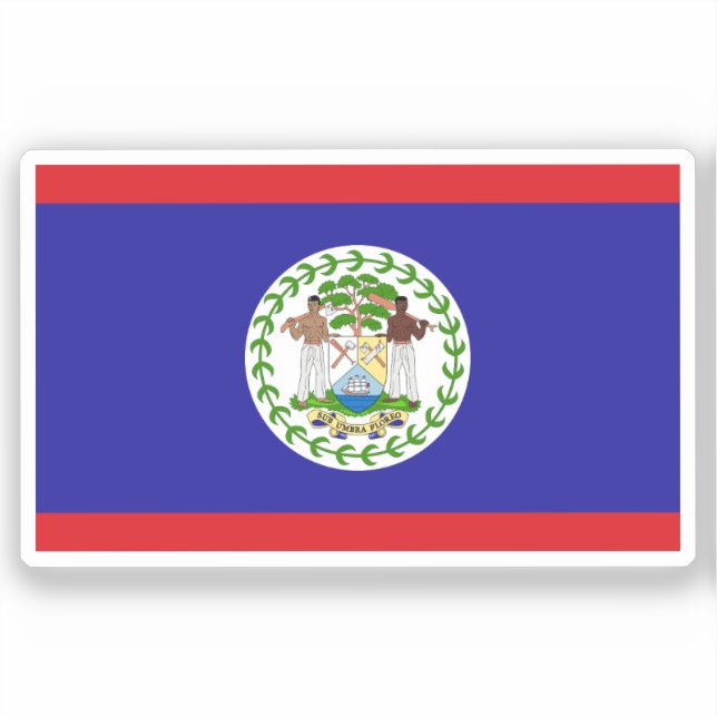 Flag of Belize Custom-Cut Vinyl Sticker (Front)