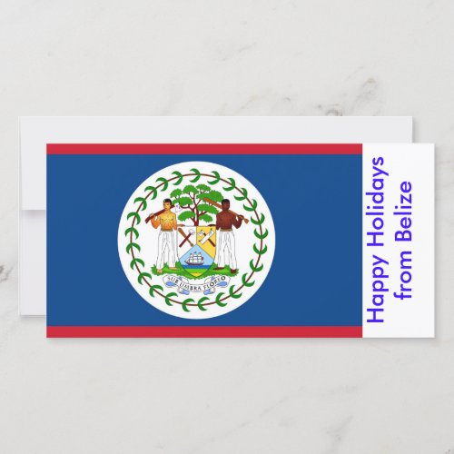 Flag of Belize Happy Holidays from Belize Holiday Card