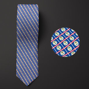 Flag of Belize Pattern Neck Tie