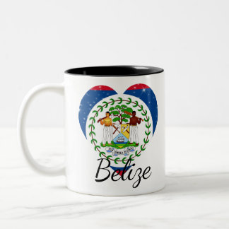 Flag of Belize. Two-Tone Coffee Mug