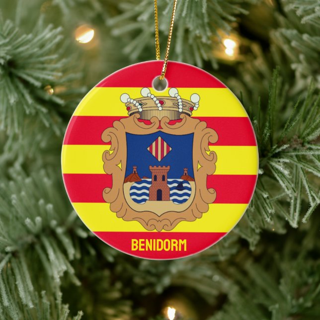 Flag of Benidorm - Comunidad Valenciana (ESP) Ceramic Ornament (Tree)