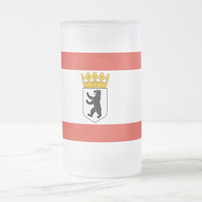 Flag of Berlin Frosted Glass Beer Mug (Center)
