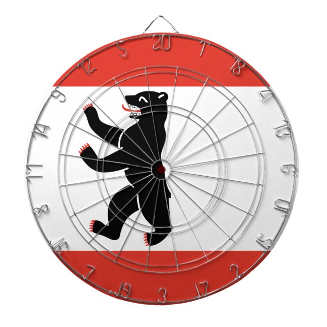 Flag of Berlin (German City) Dart Board (Front)