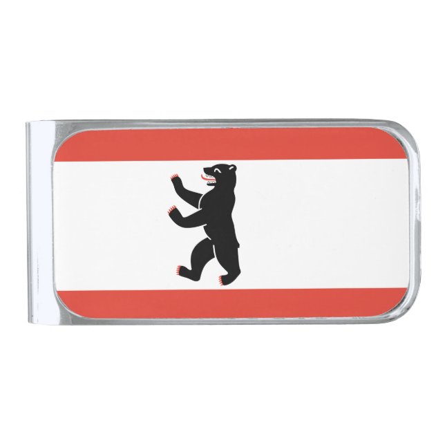 Flag of Berlin Silver Finish Money Clip (Front)