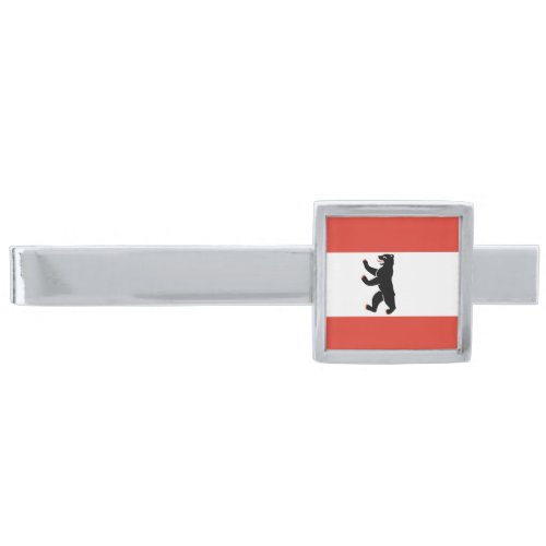 Flag of Berlin Silver Finish Tie Bar