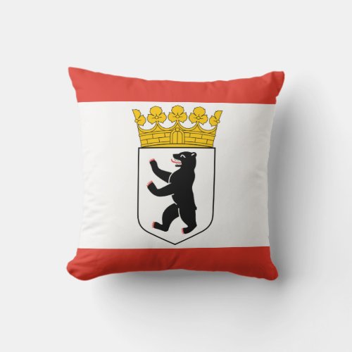 Flag of Berlin Throw Pillow