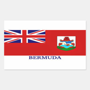 Flag of Bermuda, labeled, Rectangular Sticker