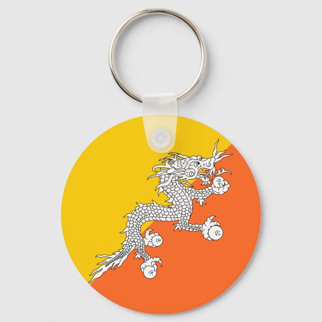Flag of Bhutan Keychain (Front)