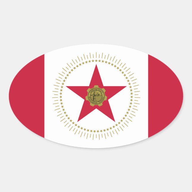 Flag of Birmingham, Alabama Oval Sticker (Front)