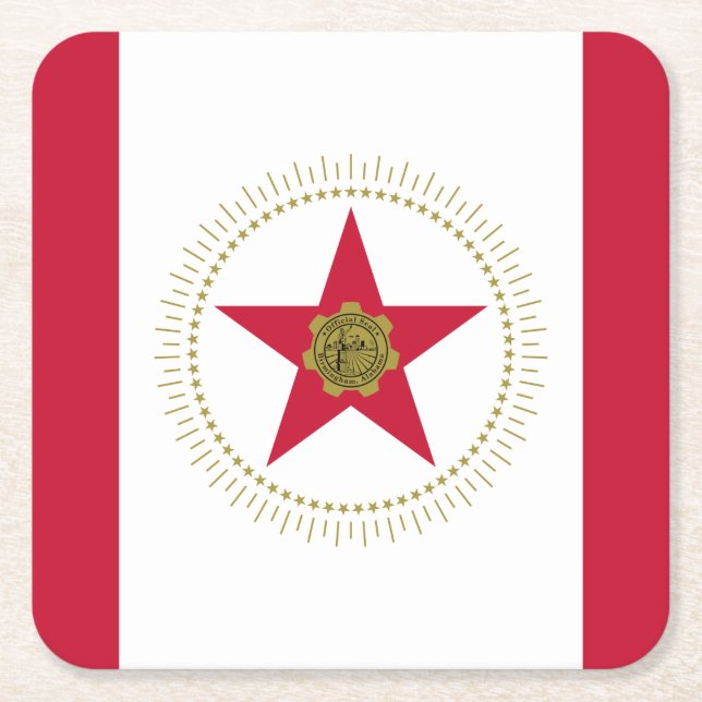 Flag of Birmingham, Alabama Square Paper Coaster (Front)