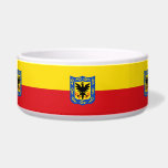 Flag of Bogota, Colombia Bowl<br><div class="desc">Pet Bowl with design with flag of Bogota,  capital city of Colombia,  red and yellow flag with coat of arms with eagle in the center</div>
