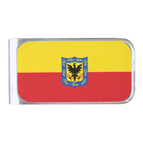 Flag of Bogota Colombia Silver Finish Money Clip