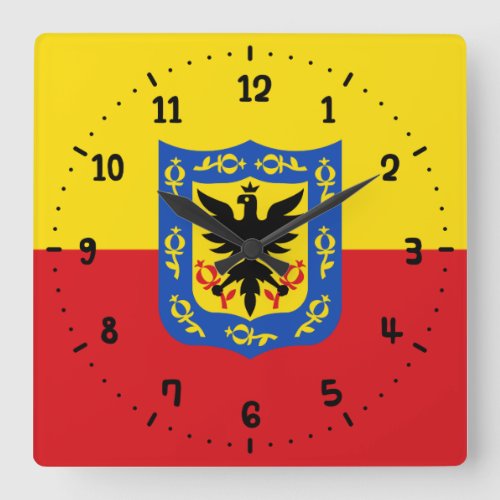 Flag of Bogota Colombia Square Wall Clock