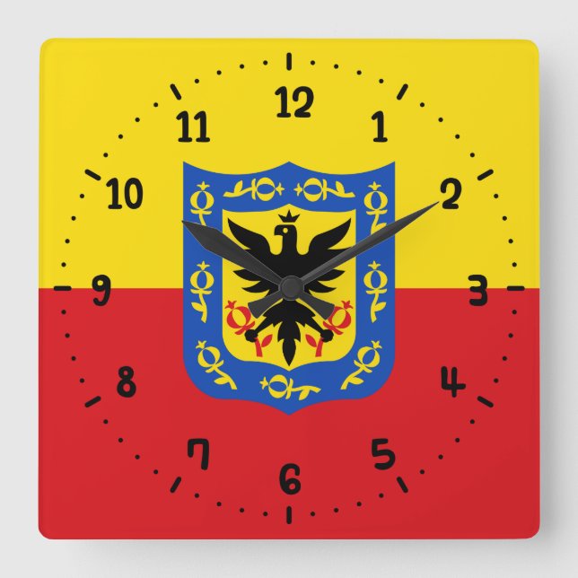 Flag of Bogota, Colombia Square Wall Clock (Front)