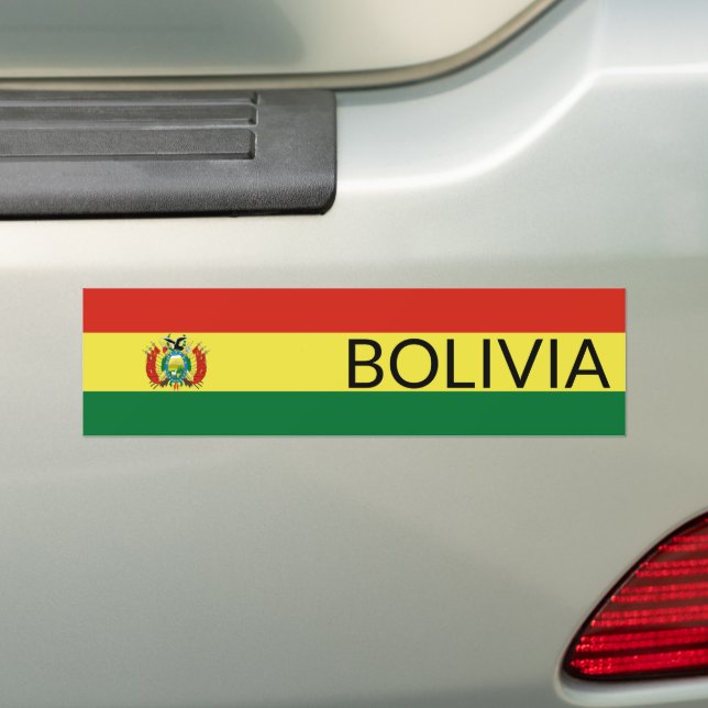 Flag of Bolivia Bumper Sticker (On Car)