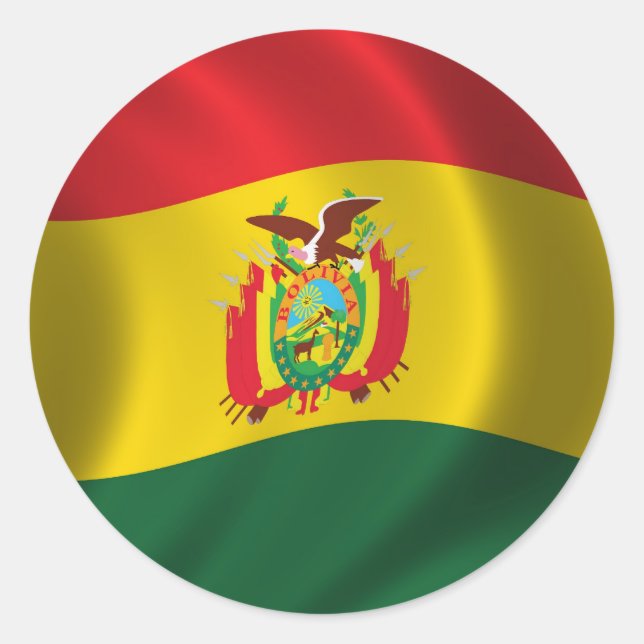 Flag of Bolivia Classic Round Sticker (Front)
