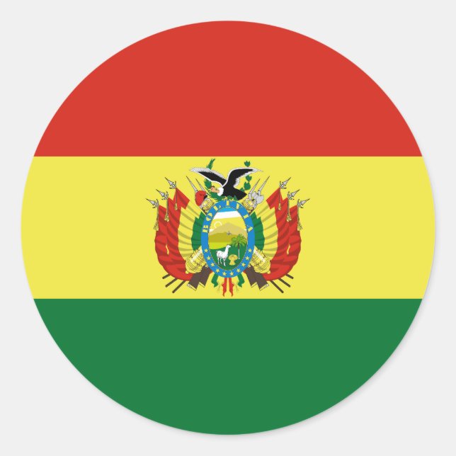 Flag of Bolivia Classic Round Sticker (Front)