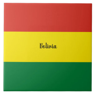 Flag of Bolivia, labeled, Ceramic Tile