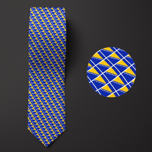 Flag of Bosnia and Herzegovina Pattern Neck Tie (Creator Uploaded)