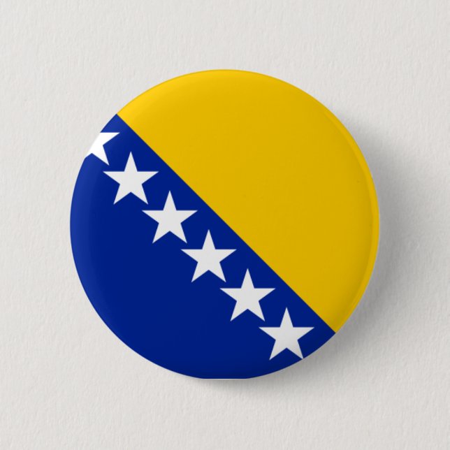 Flag of Bosnia and Herzegovina Pinback Button (Front)