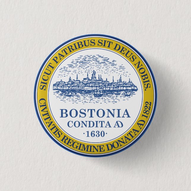 Flag of Boston, Massachusetts Button (Front)