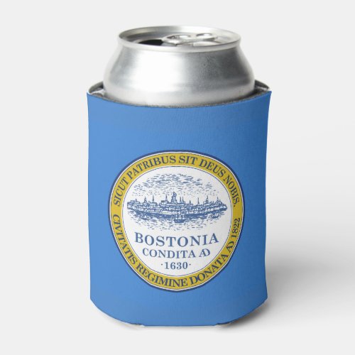 Flag of Boston Massachusetts Can Cooler