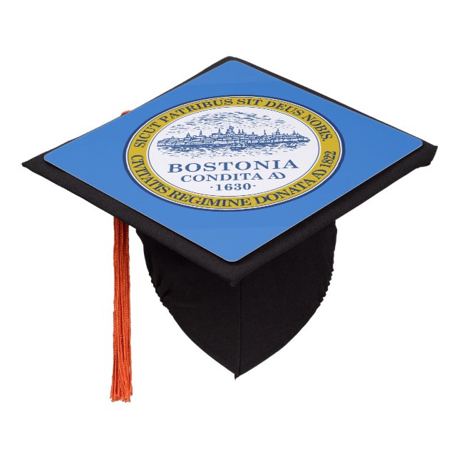 Flag of Boston, Massachusetts Graduation Cap Topper (Angled)