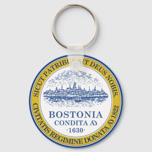 Flag of Boston Massachusetts Keychain