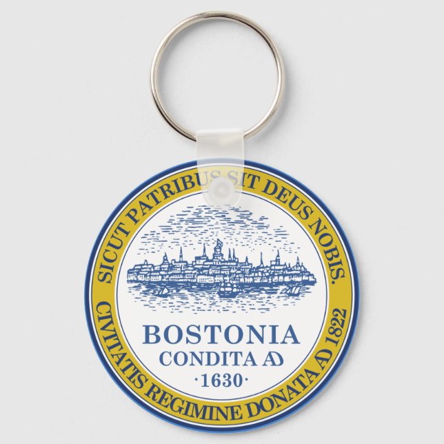 Flag of Boston, Massachusetts Keychain (Front)