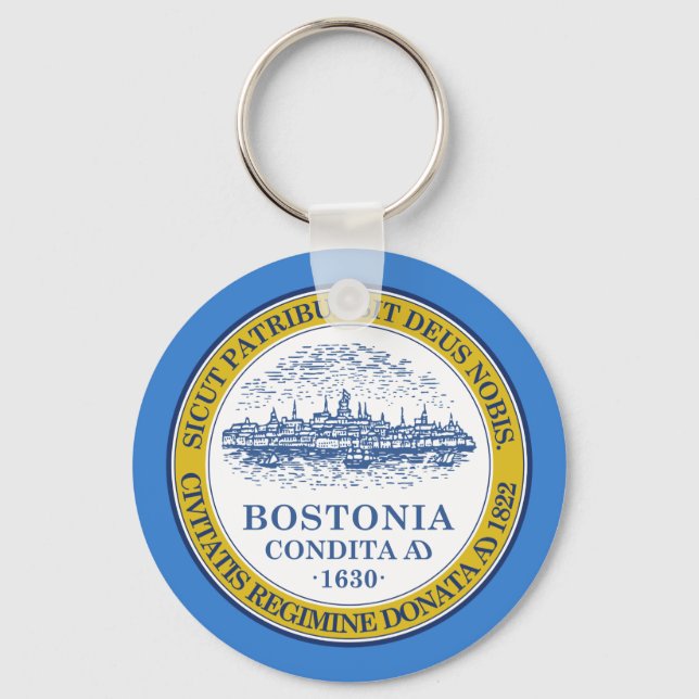 Flag of Boston, Massachusetts Keychain (Front)