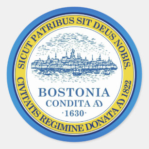 Flag of Boston, Massachusetts Oval Sticker