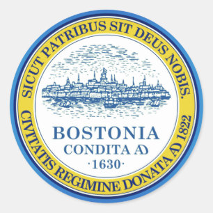 Flag of Boston, Massachusetts Oval Sticker