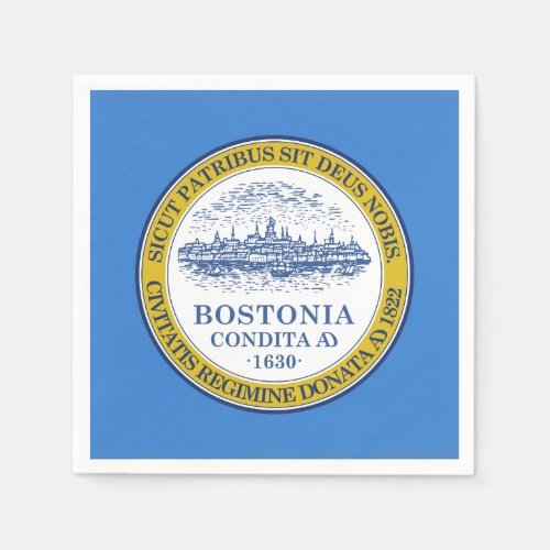 Flag of Boston Massachusetts Paper Napkins