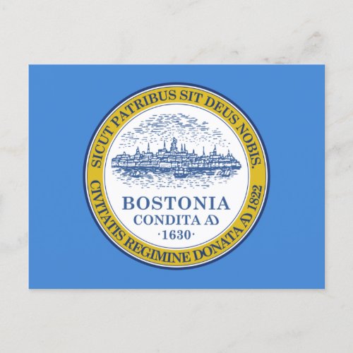 Flag of Boston Massachusetts Postcard