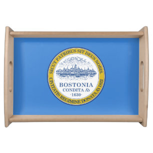 Flag of Boston, Massachusetts Serving Tray
