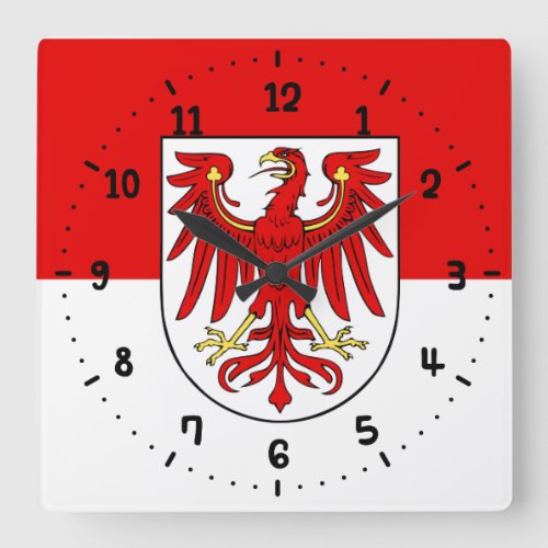 Flag of Brandenburg Square Wall Clock